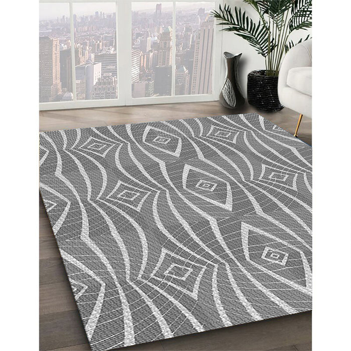 Machine Washable Transitional Smokey Gray Rug in a Family Room, wshpat1572gry