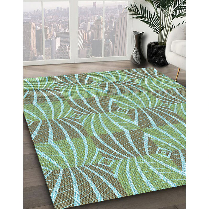Machine Washable Transitional Blue Green Rug in a Family Room, wshpat1572lblu