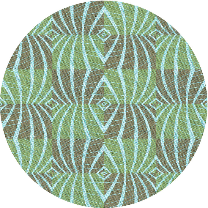 Square Patterned Blue Green Rug, pat1572lblu