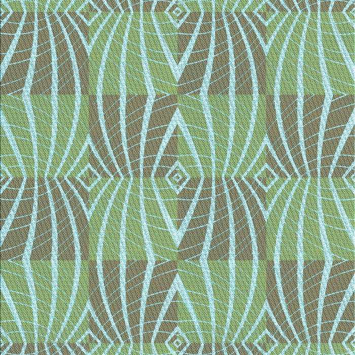 Patterned Blue Green Rug, pat1572lblu