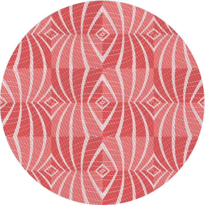 Square Patterned Light Salmon Pink Rug, pat1572rd