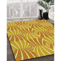 Patterned Neon Orange Rug, pat1572yw