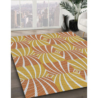 Patterned Brown Gold Novelty Rug, pat1572