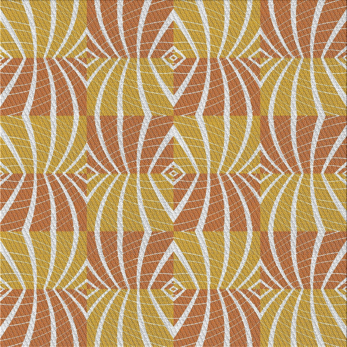 Square Patterned Brown Gold Novelty Rug, pat1572