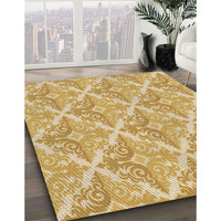 Patterned Cinnamon Brown Rug, pat1573brn