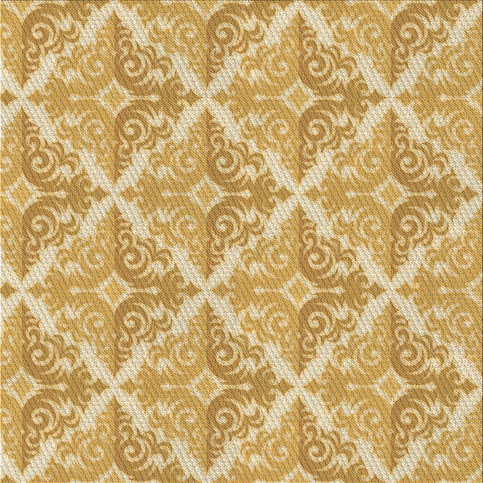 Round Patterned Cinnamon Brown Rug, pat1573brn