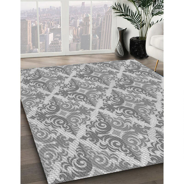Machine Washable Transitional Gray Rug in a Family Room, wshpat1573gry