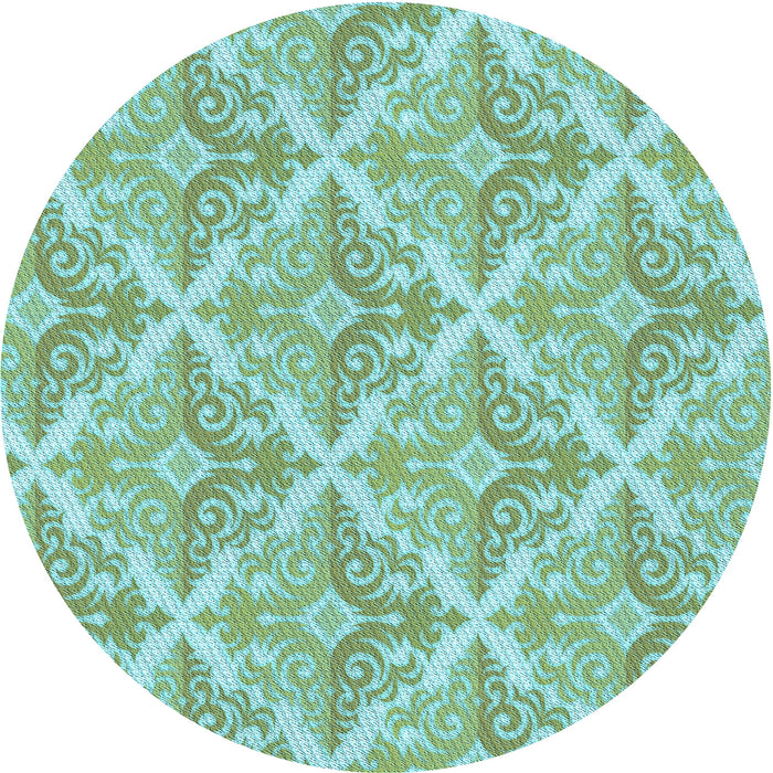 Square Patterned Aquamarine Green Rug, pat1573lblu