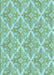 Patterned Aquamarine Green Rug, pat1573lblu