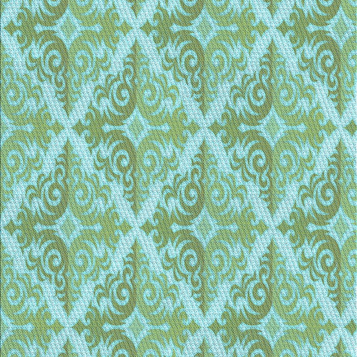 Patterned Aquamarine Green Rug, pat1573lblu