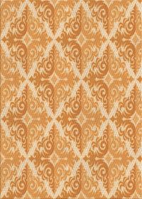 Machine Washable Transitional Yellow Orange Rug, wshpat1573org