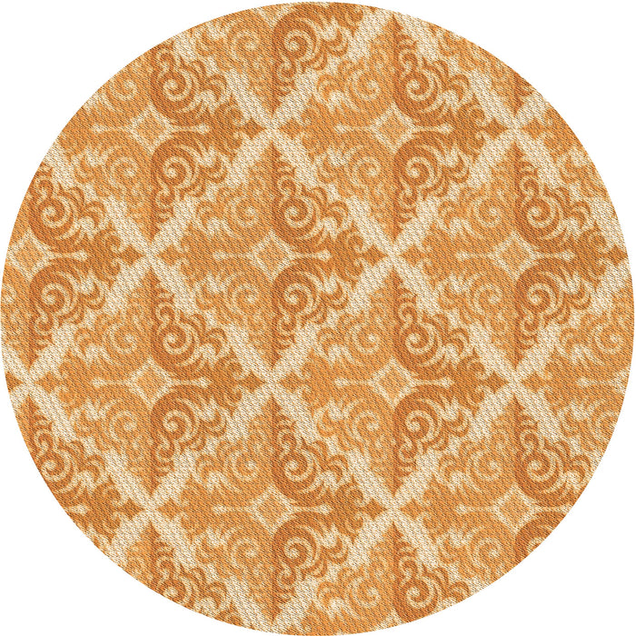 Square Patterned Yellow Orange Rug, pat1573org