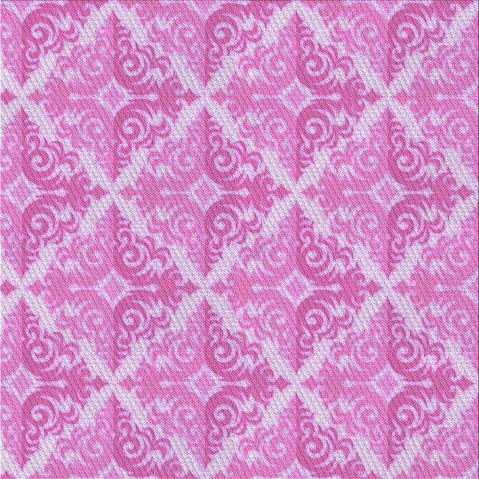 Round Patterned Pastel Purple Pink Rug, pat1573pur