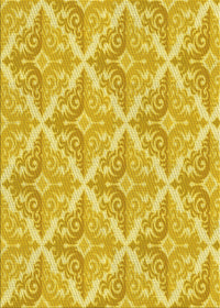 Machine Washable Transitional Yellow Rug, wshpat1573yw