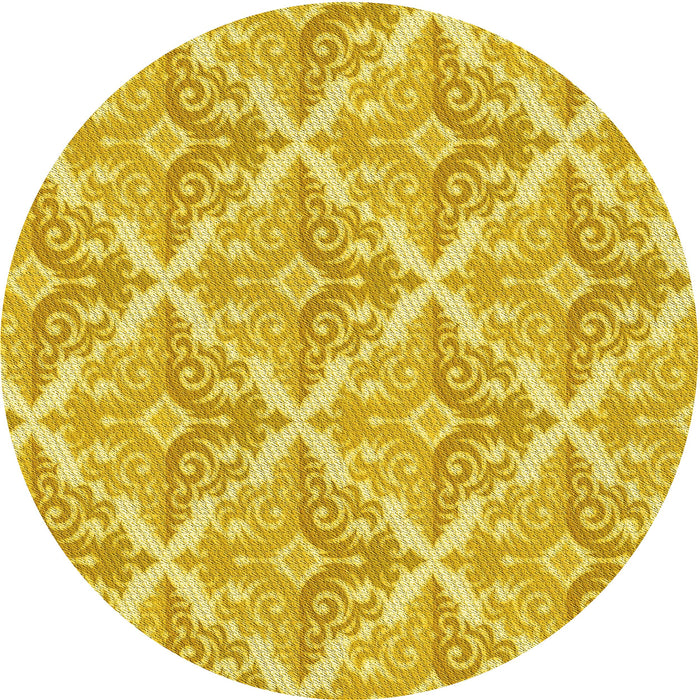 Square Machine Washable Transitional Yellow Rug in a Living Room, wshpat1573yw