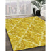Patterned Yellow Rug in Family Room, pat1573yw