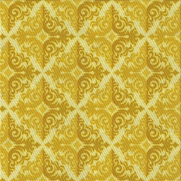 Round Patterned Yellow Rug, pat1573yw