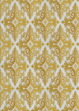 Patterned Khaki Gold Novelty Rug, pat1573