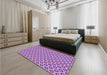 Patterned Amethyst Purple Rug in a Bedroom, pat1574pur