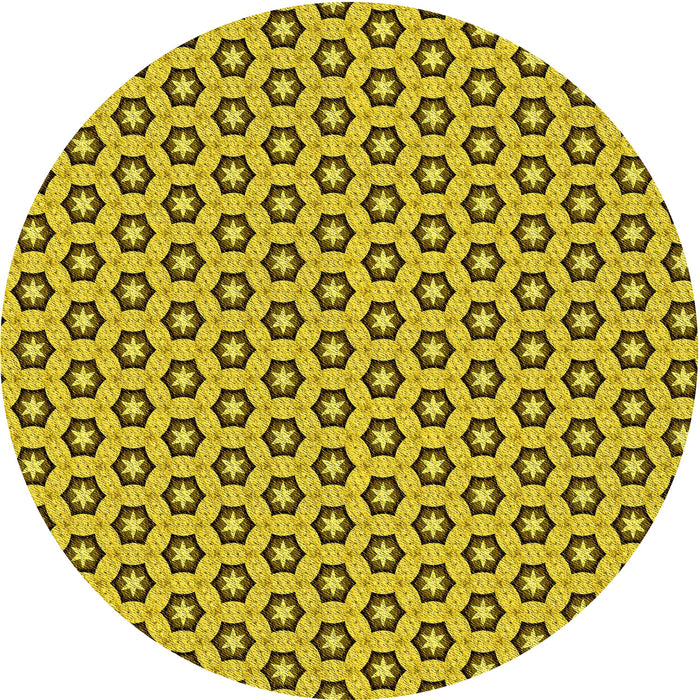 Square Patterned Golden Yellow Rug, pat1574yw