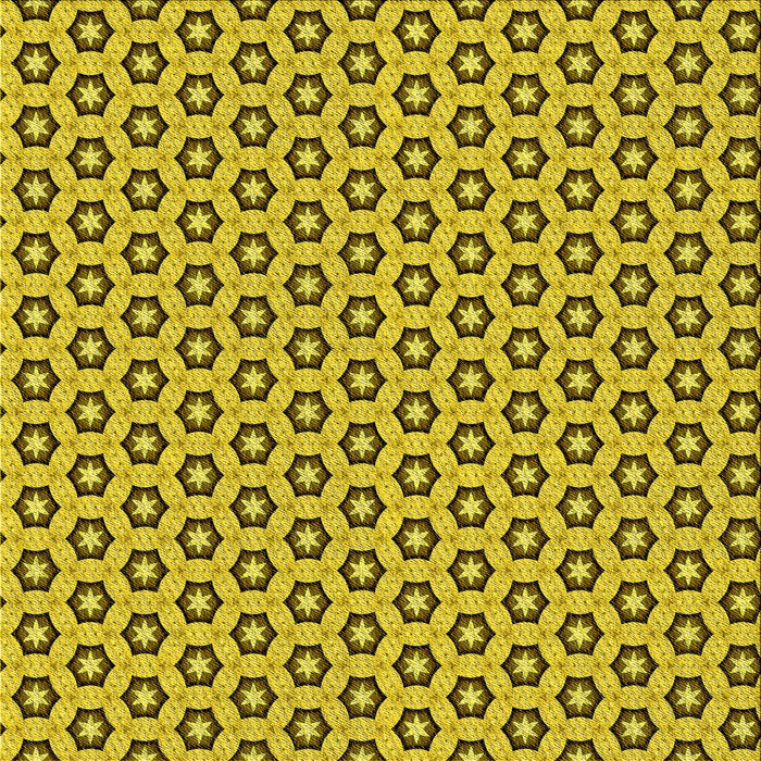 Round Patterned Golden Yellow Rug, pat1574yw