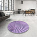 Round Patterned Bright Lilac Purple Rug in a Office, pat1575blu