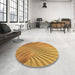 Round Patterned Sedona Brown Rug in a Office, pat1575brn