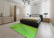 Patterned Emerald Green Rug in a Bedroom, pat1575grn