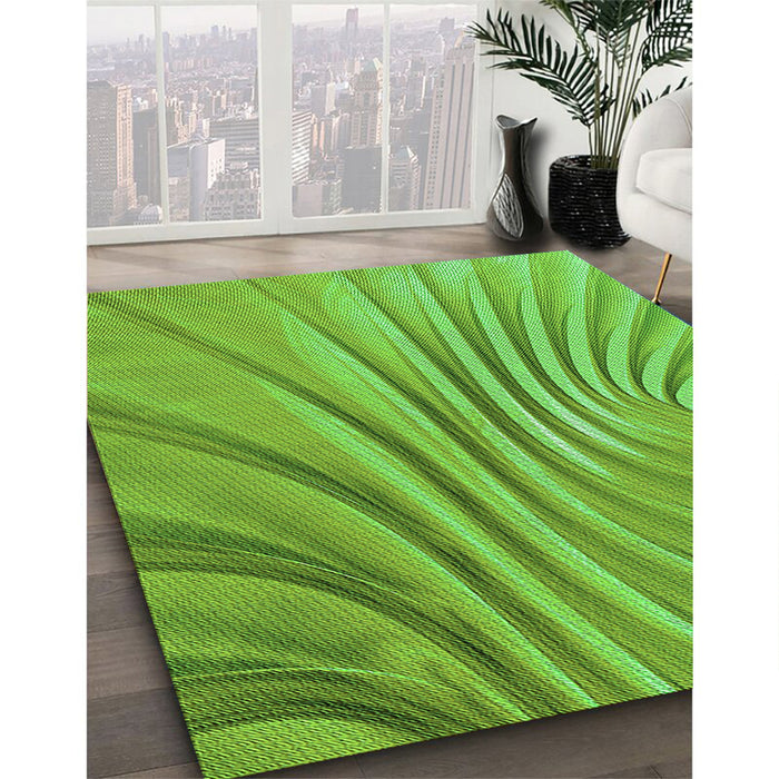 Machine Washable Transitional Emerald Green Rug in a Family Room, wshpat1575grn