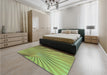 Patterned Yellow Green Rug in a Bedroom, pat1575lblu
