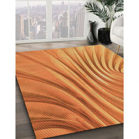 Patterned Orange Red Orange Rug, pat1575org