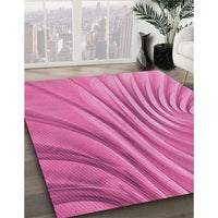 Patterned Deep Pink Rug, pat1575pur