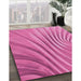 Patterned Deep Pink Rug in Family Room, pat1575pur