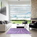 Square Patterned Bright Lilac Purple Rug in a Living Room, pat1576blu