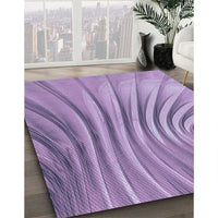 Patterned Bright Lilac Purple Rug, pat1576blu