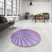 Round Patterned Bright Lilac Purple Rug in a Office, pat1576blu