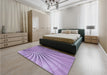 Patterned Bright Lilac Purple Rug in a Bedroom, pat1576blu