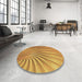 Round Patterned Sedona Brown Rug in a Office, pat1576brn