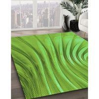 Patterned Emerald Green Rug, pat1576grn