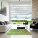 Machine Washable Transitional Yellow Green Rug in a Kitchen, wshpat1576lblu