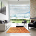 Square Patterned Orange Red Orange Rug in a Living Room, pat1576org