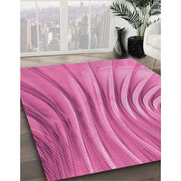 Patterned Deep Pink Rug, pat1576pur