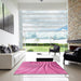 Square Patterned Deep Pink Rug in a Living Room, pat1576pur