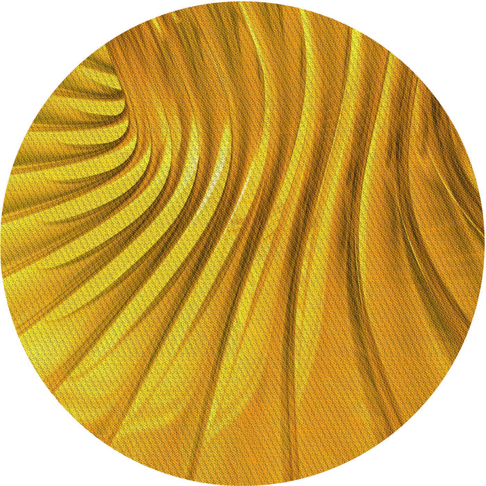 Square Machine Washable Transitional Deep Yellow Rug in a Living Room, wshpat1576yw