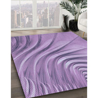 Patterned Bright Lilac Purple Rug, pat1577blu