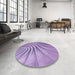 Round Patterned Bright Lilac Purple Rug in a Office, pat1577blu