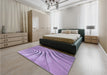 Patterned Bright Lilac Purple Rug in a Bedroom, pat1577blu