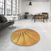 Round Patterned Sedona Brown Rug in a Office, pat1577brn