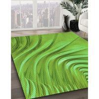 Patterned Emerald Green Rug, pat1577grn