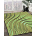 Patterned Yellow Green Rug in Family Room, pat1577lblu